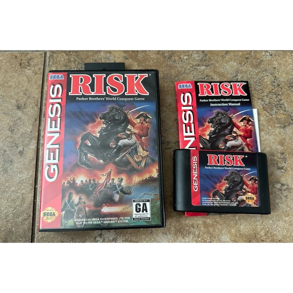 Risk (Sega Genesis, 1994) CIB Complete Retro Strategy Video Game